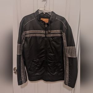 Men's Pleather Racer Jacket - Size Large